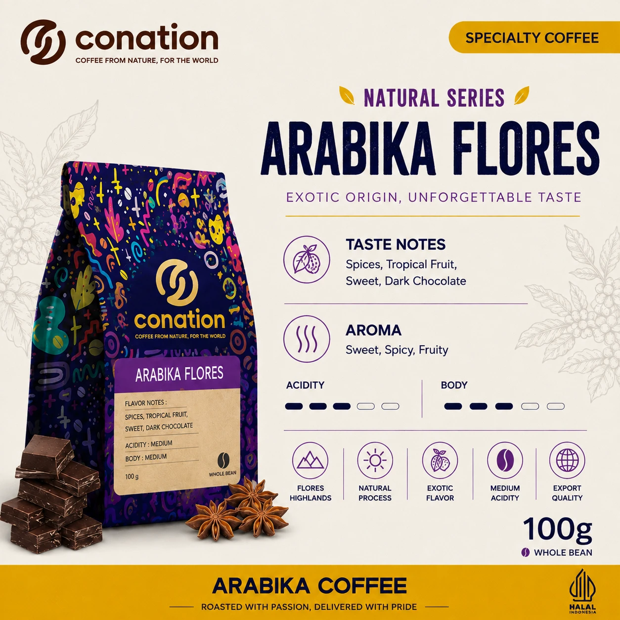 Arabika Flores - Indonesian Specialty Coffee Beans | Conation Export