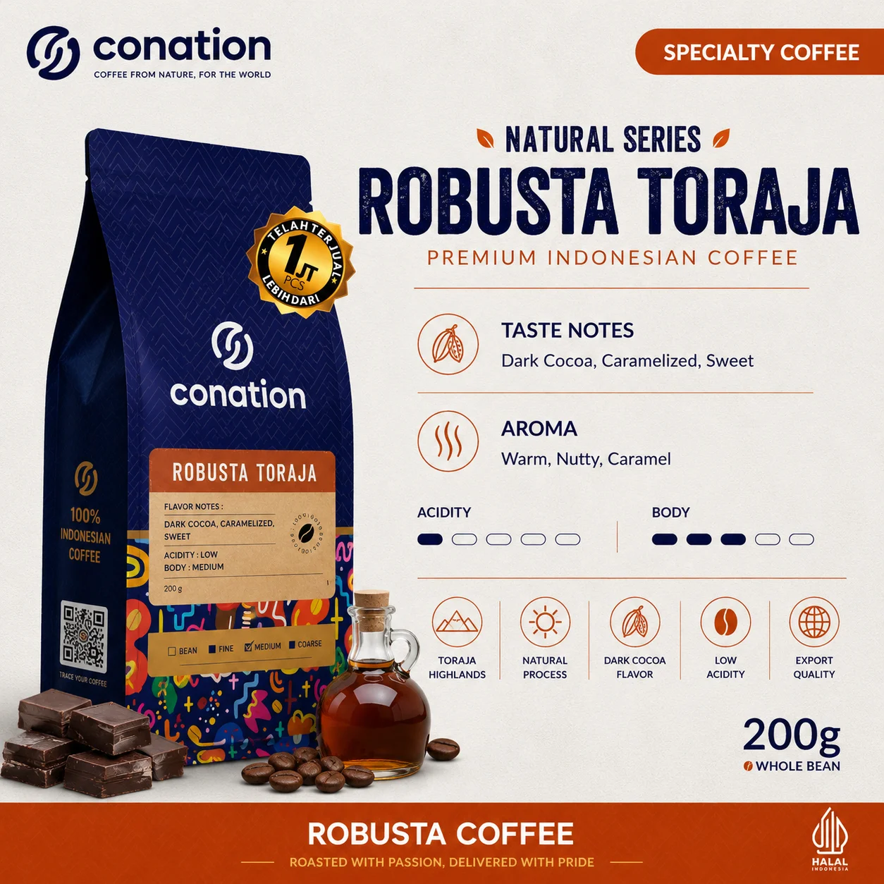 Robusta Toraja - Indonesian Specialty Coffee Beans | Conation Export