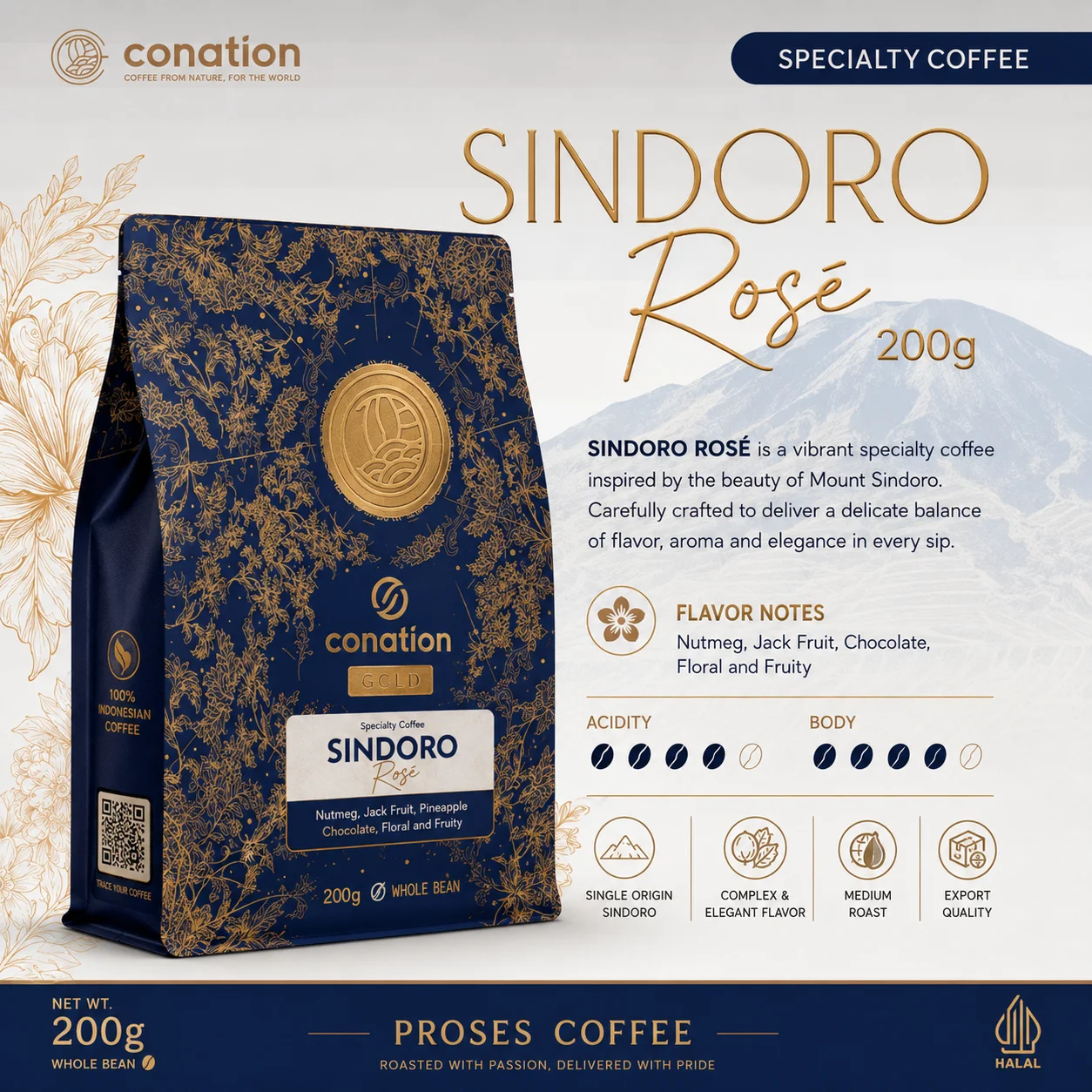 Sindoro Rosé - Indonesian Specialty Coffee Beans | Conation Export